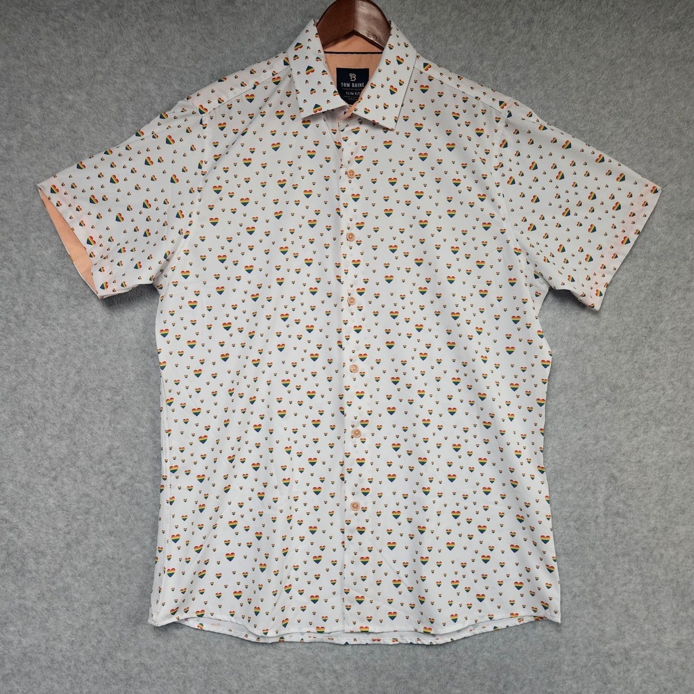 Tom Baine Men's Performance Collection Slim Fit Short Sleeve Pride Shirt XL